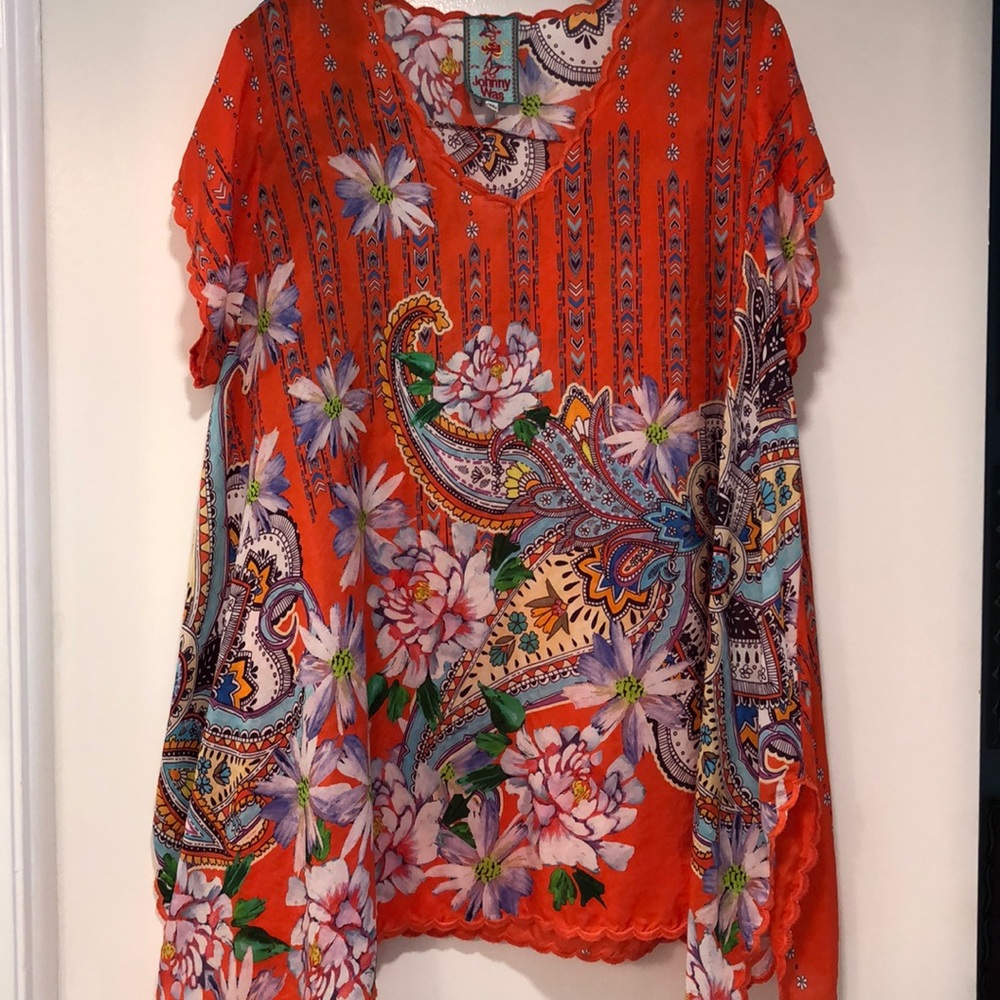 JOHNNY WAS Silk Top Sz XL